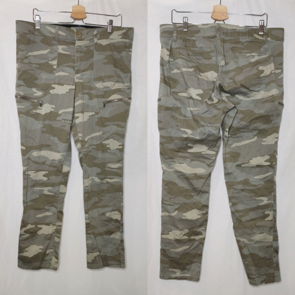 Wit & Wisdom Pants Twill Cargo Camo Print  16 Straight Fit‎ Cotton Spandex